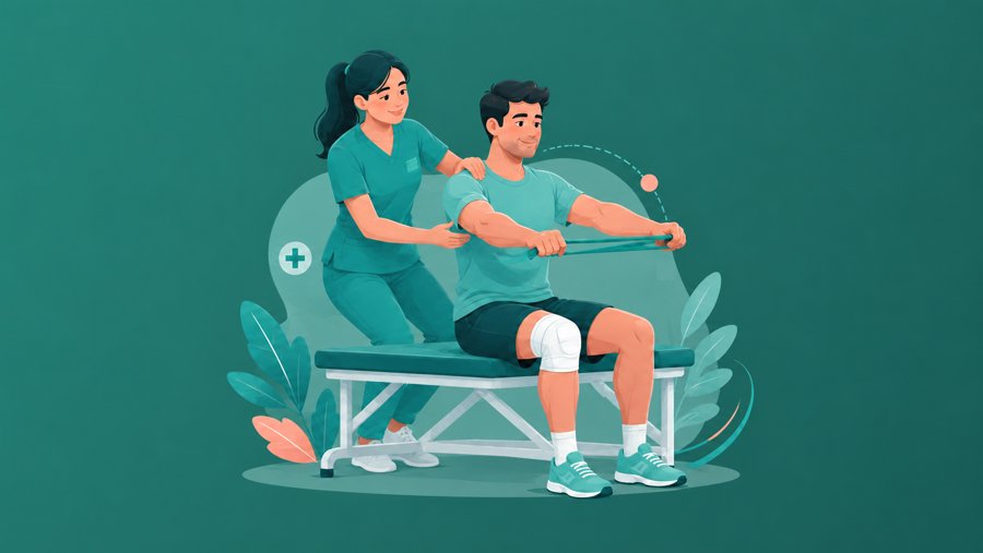 Ilustração sobre fisioterapia pós-operatória